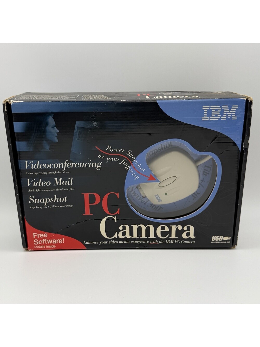 Vintage IBM PC Camera 33L4889 USB Webcam New Sealed NOS Windows 98 2000